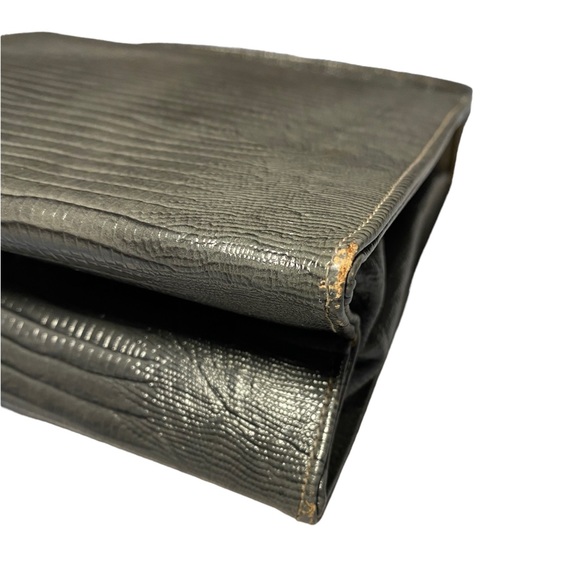 Vintage 50s 60s Triangle New York Grey Lizard Alligator Handbag Purse - Picture 13 of 14